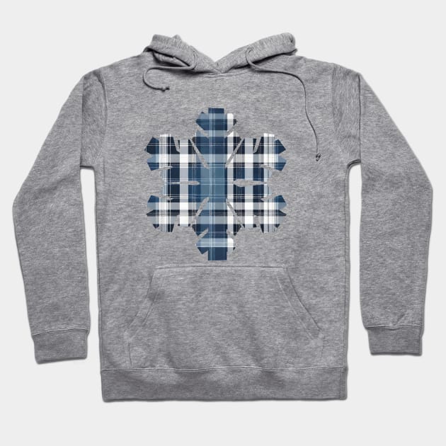 Ice Blue Plaid Snowflake Hoodie by nancy.hajjar@yahoo.com